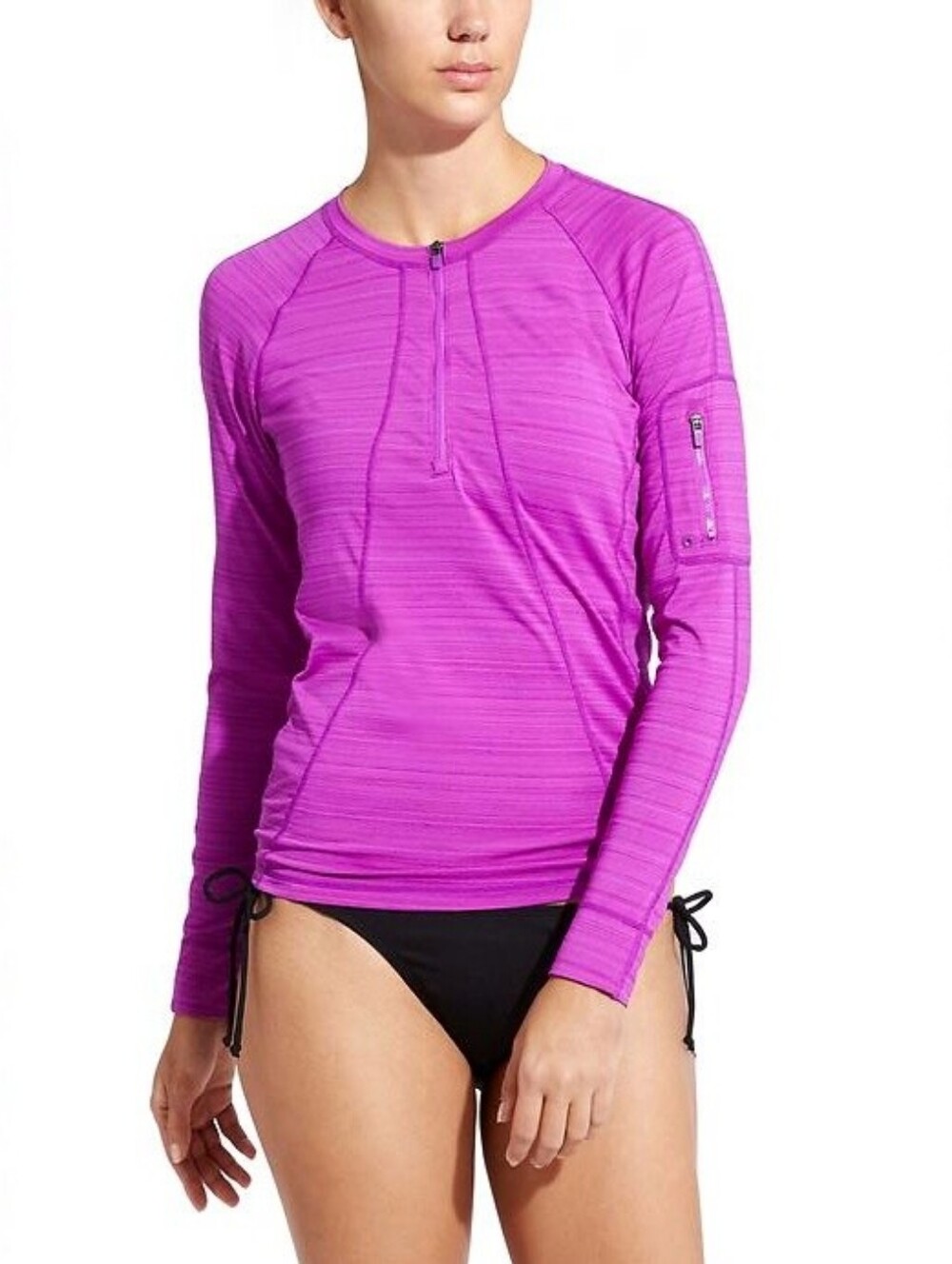 Athleta Pacifica UPF Top 2 Jazzy Purple rashguard swim tee women's large L